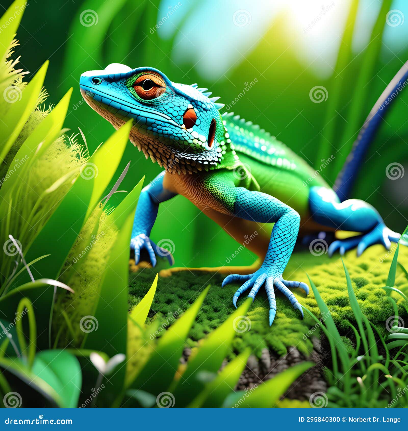 lizards in grass, ai-generatet
