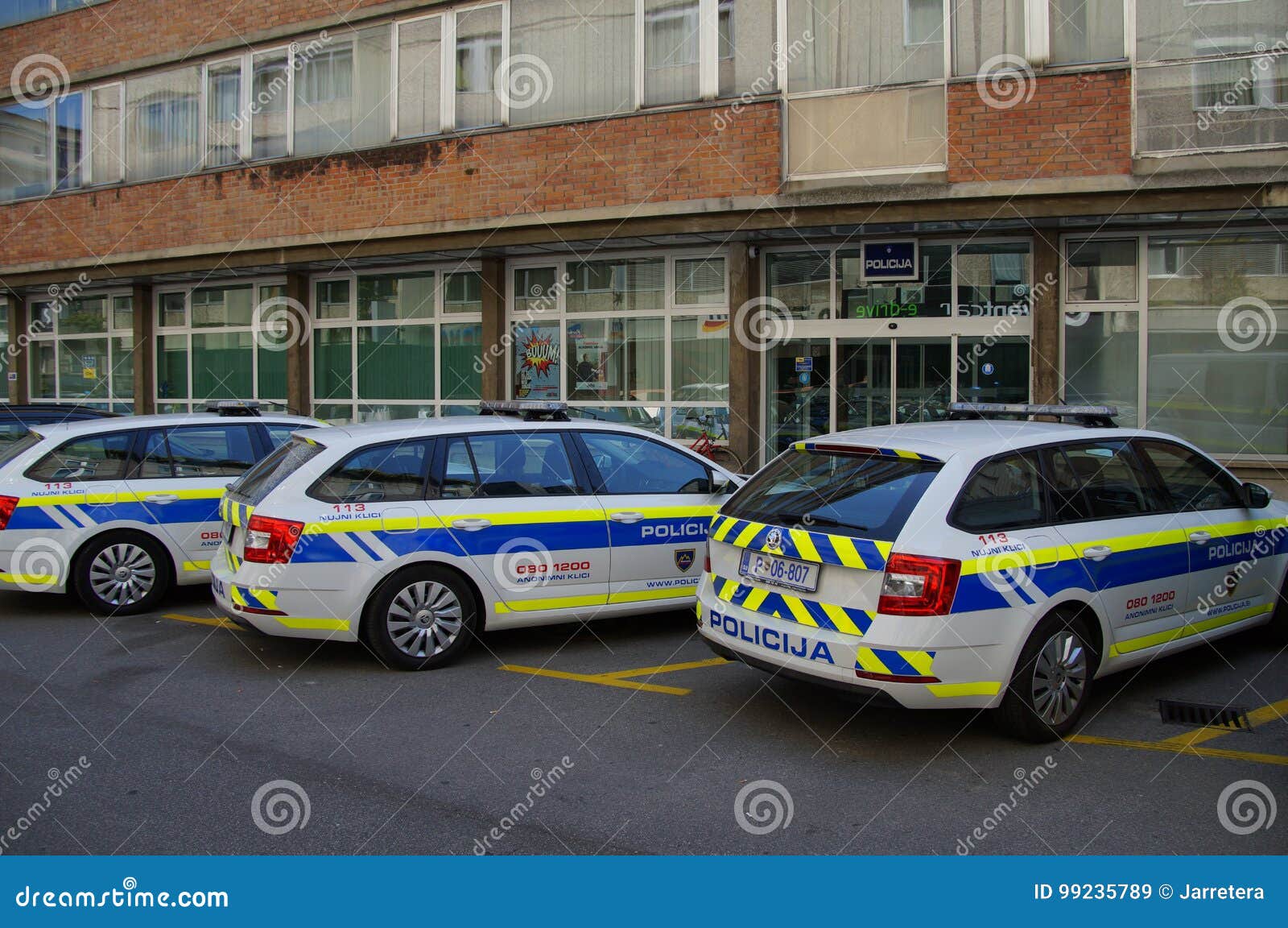 Ljubljana, Republic of Slovenia August 5, 2017: Slovenian National Police Cars Skoda Superb Combi, Parked on a Public Parking Editorial Stock Image - Image of ljubljana, 99235789