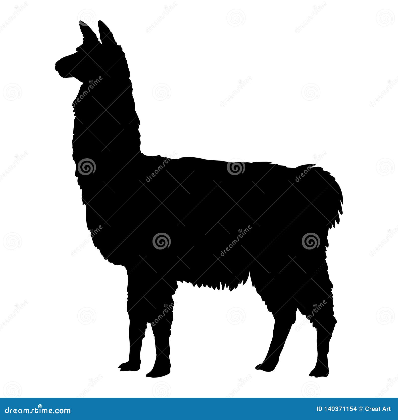 Download Llama Vector Illustration Black Silhouette Stock Vector ...