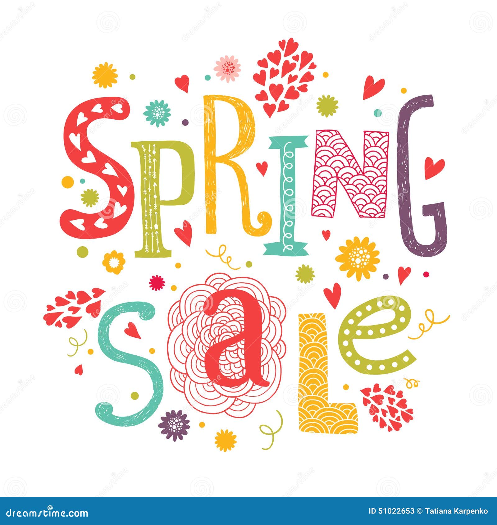 Download Llettering Spring Sale With Decorative Floral Stock Vector ...