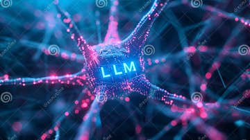 LLM Large Language Model Text and Background with Neural Network Stock ...