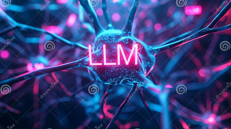 LLM Large Language Model Text and Background with Neural Network Stock ...