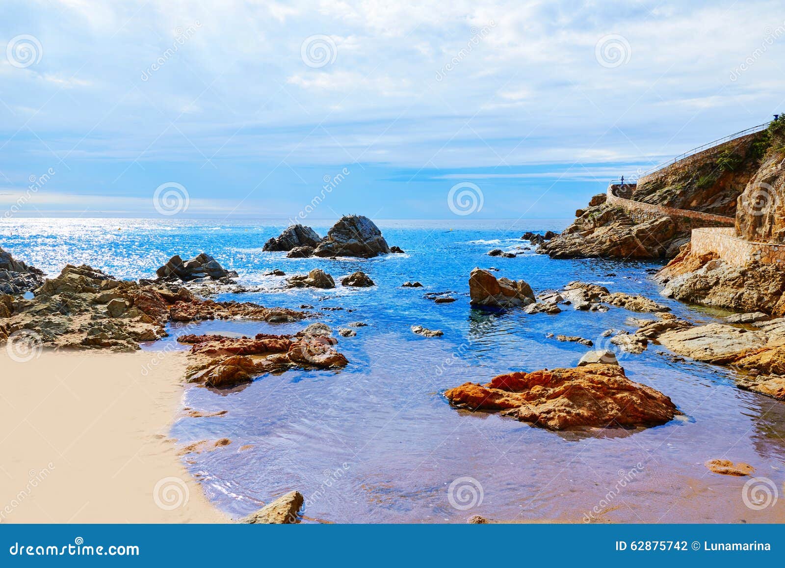 lloret de mar beach of costa brava catalonia