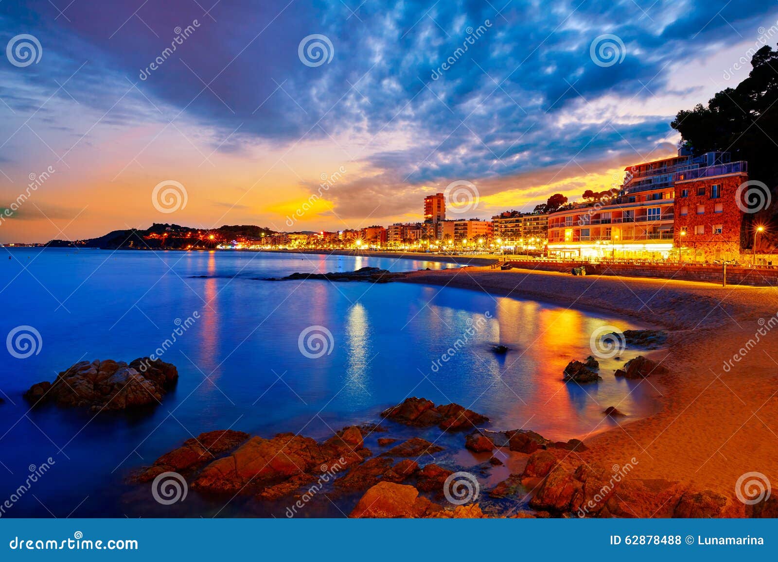lloret de mar sunset at costa brava catalonia