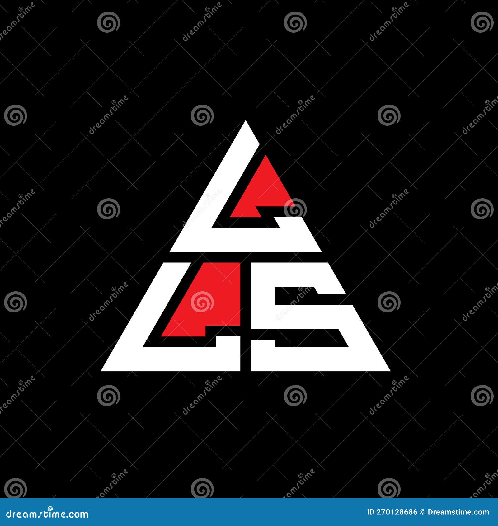 lls triangle letter logo  with triangle . lls triangle logo  monogram. lls triangle  logo template with red