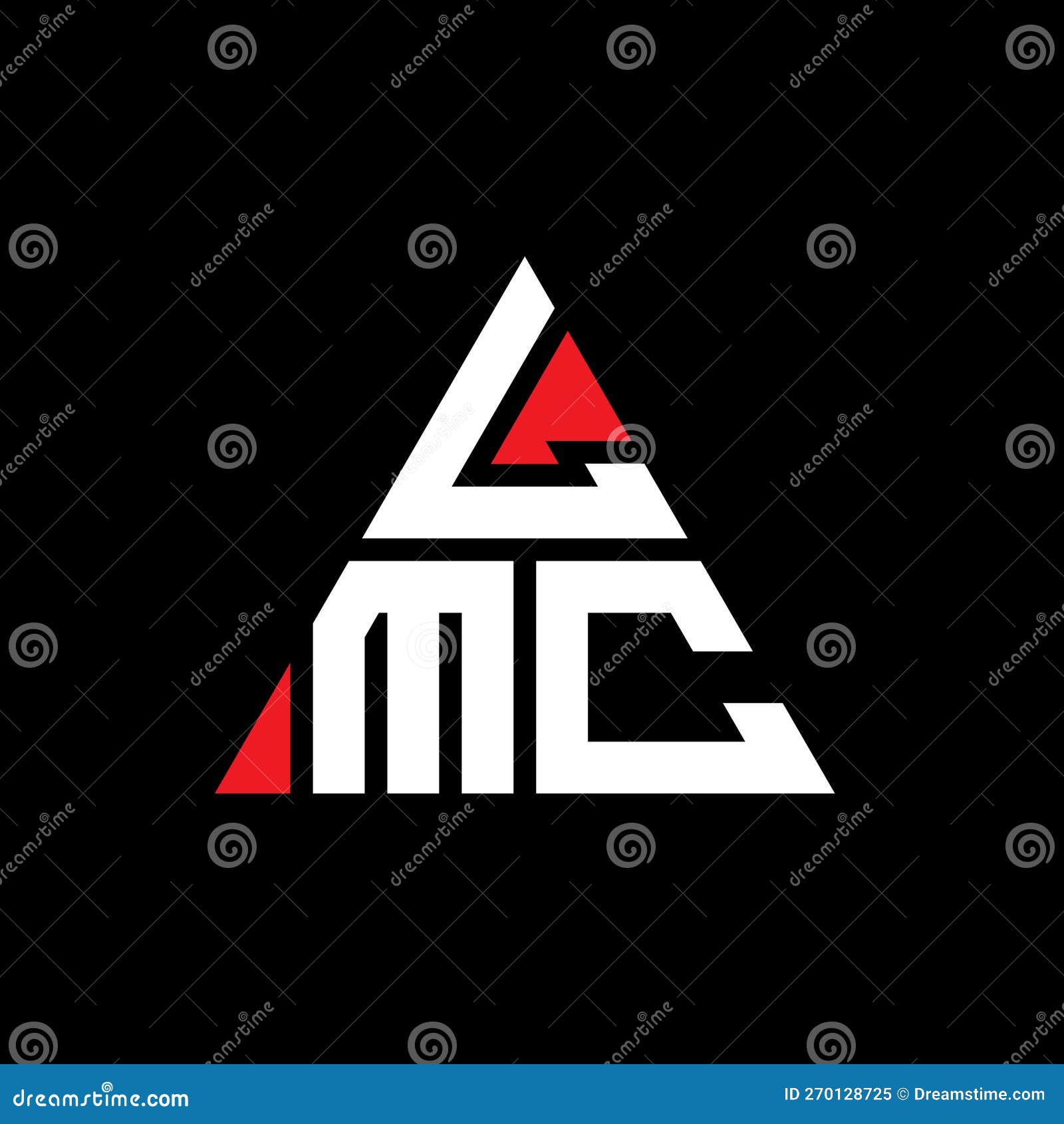 lmc triangle letter logo  with triangle . lmc triangle logo  monogram. lmc triangle  logo template with red