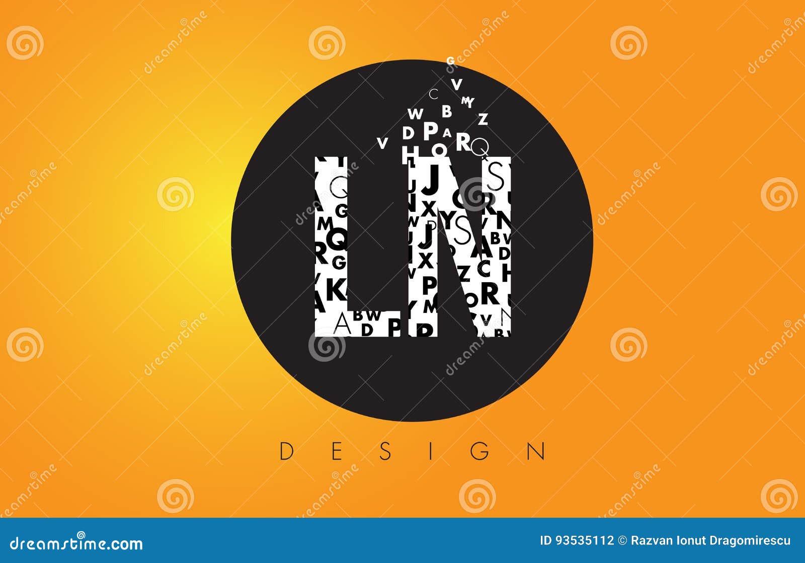 Ln L N Logo Made De Letras Pequenas Com Circulo Preto E O B Amarelo Ilustracao Do Vetor Ilustracao De Projeto Forma Ln L N Logo Made De Letras Pequenas Com Circulo Preto E O B Amarelo Ilustracao Do Vetor Ilustracao De Projeto Forma