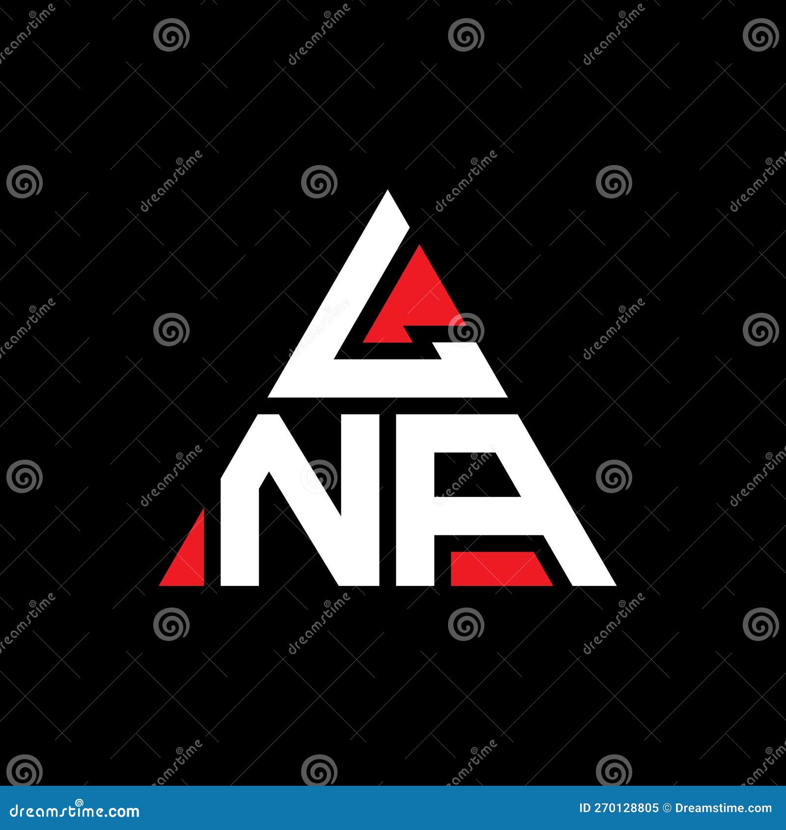 lna triangle letter logo  with triangle . lna triangle logo  monogram. lna triangle  logo template with red