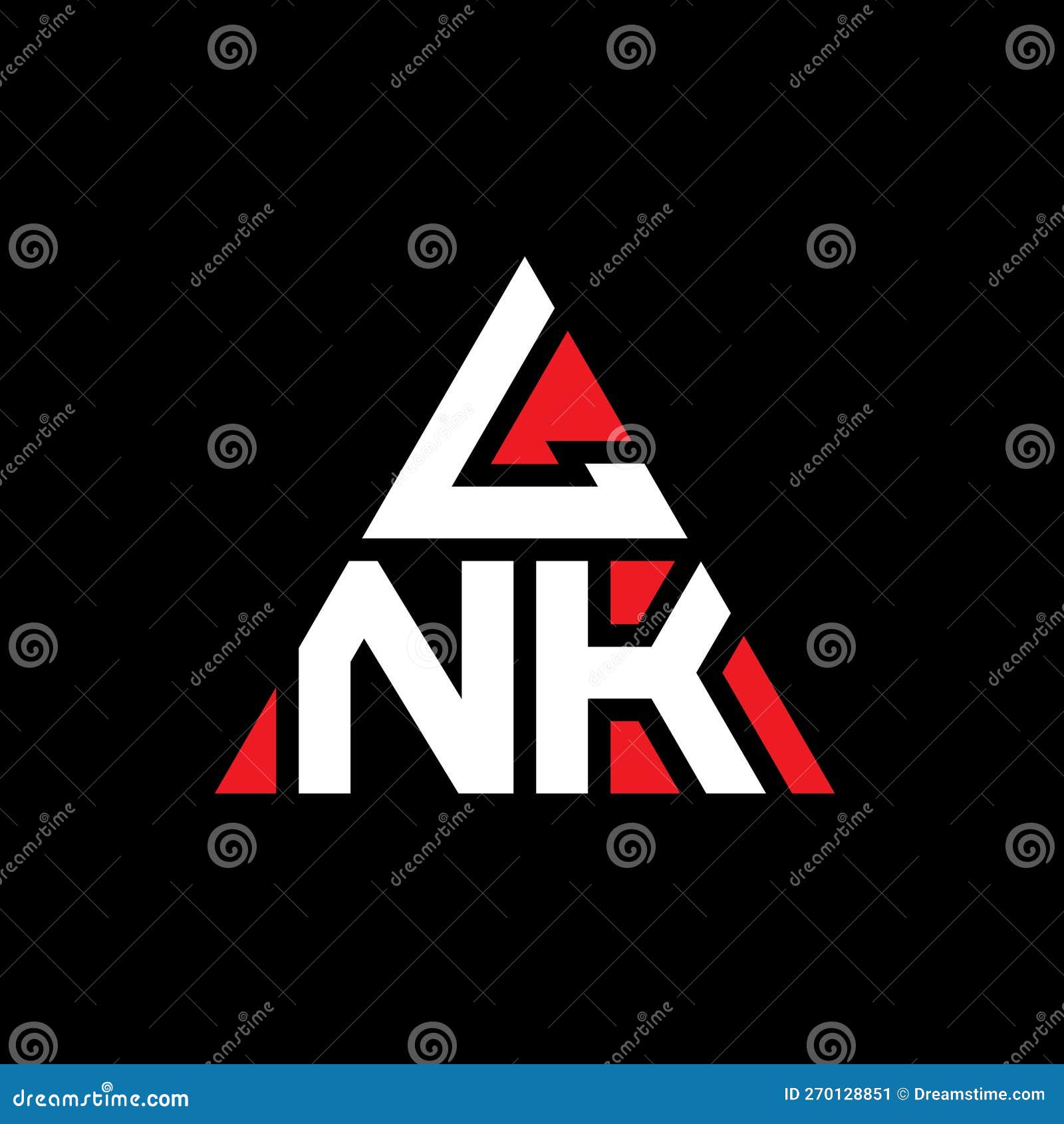 lnk triangle letter logo  with triangle . lnk triangle logo  monogram. lnk triangle  logo template with red