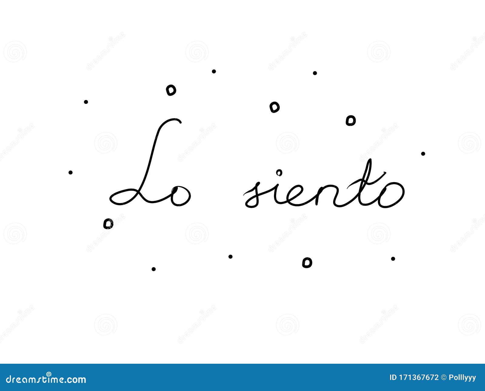 lo siento phrase handwritten with a calligraphy brush. sorry in spanish. modern brush calligraphy.  word black