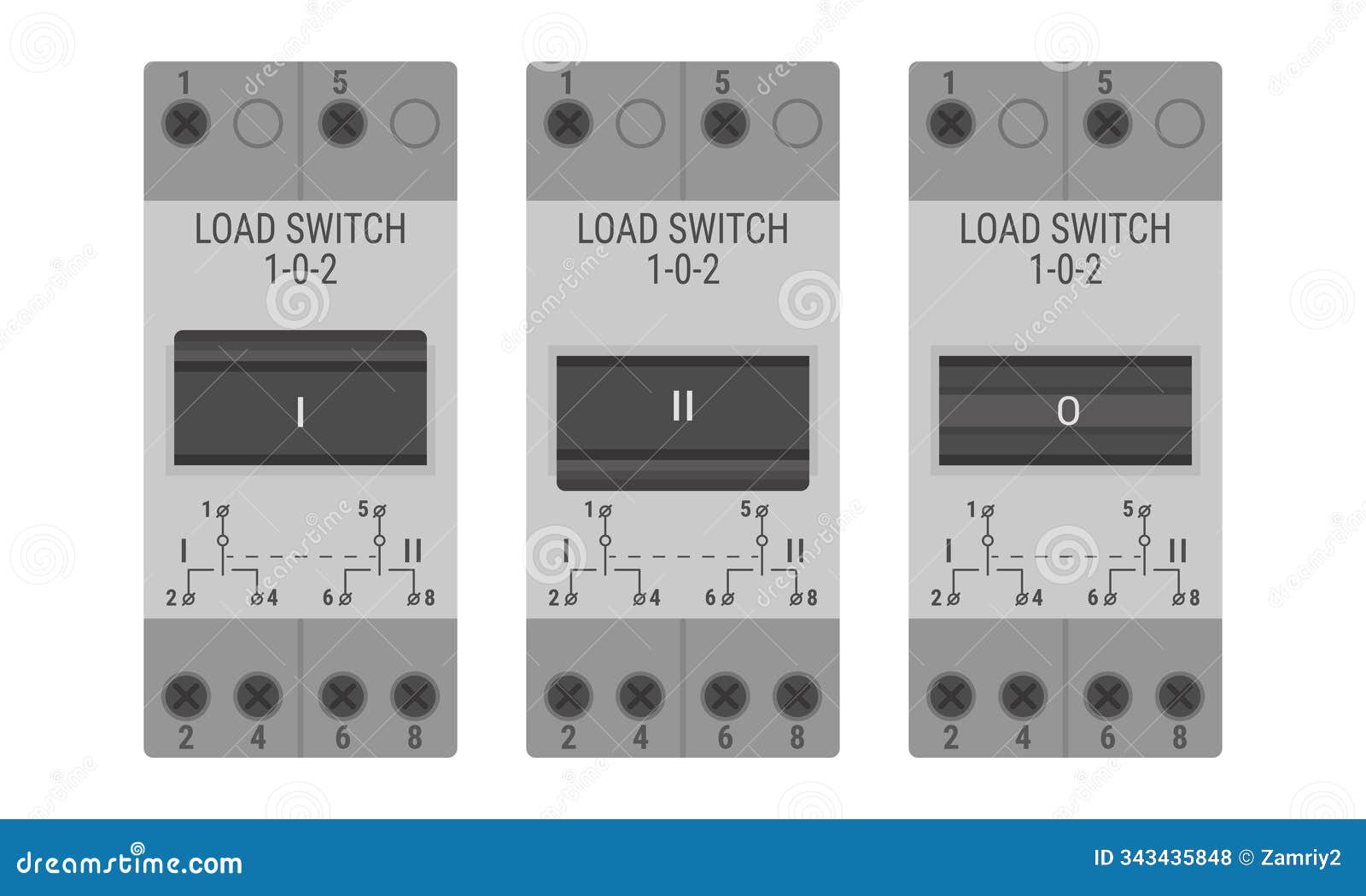 din rail mount double pole load switch