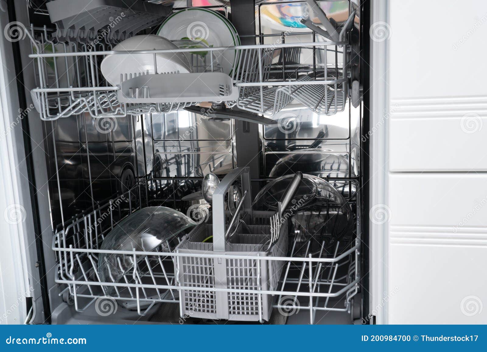 loaded dishwashing as timesaving house appliance concept