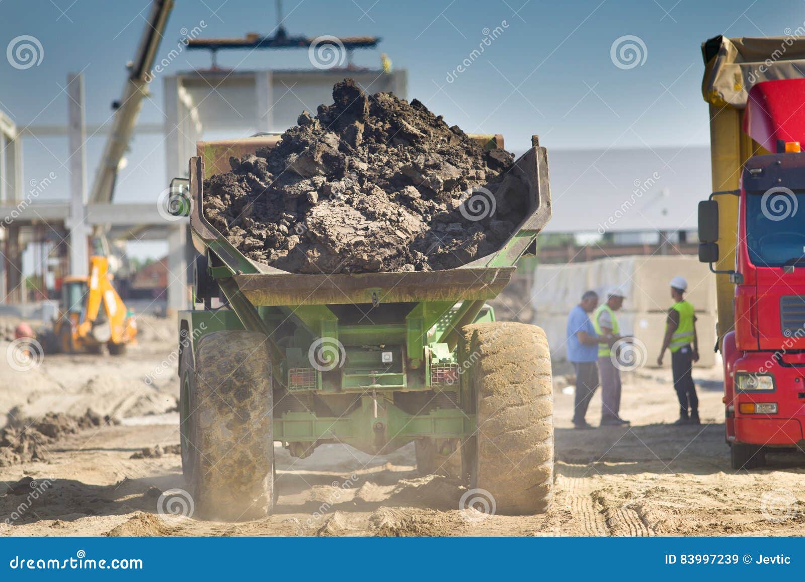 Loaded Dump Truck at Construction Site Stock Image Image of machinery