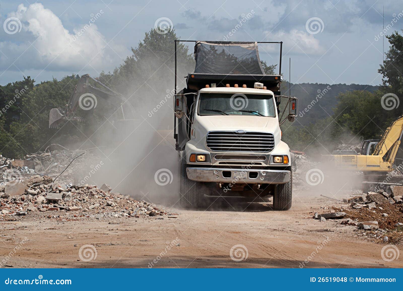 Loaded Dump Truck Leave Demolition Site Stock Photo Image of