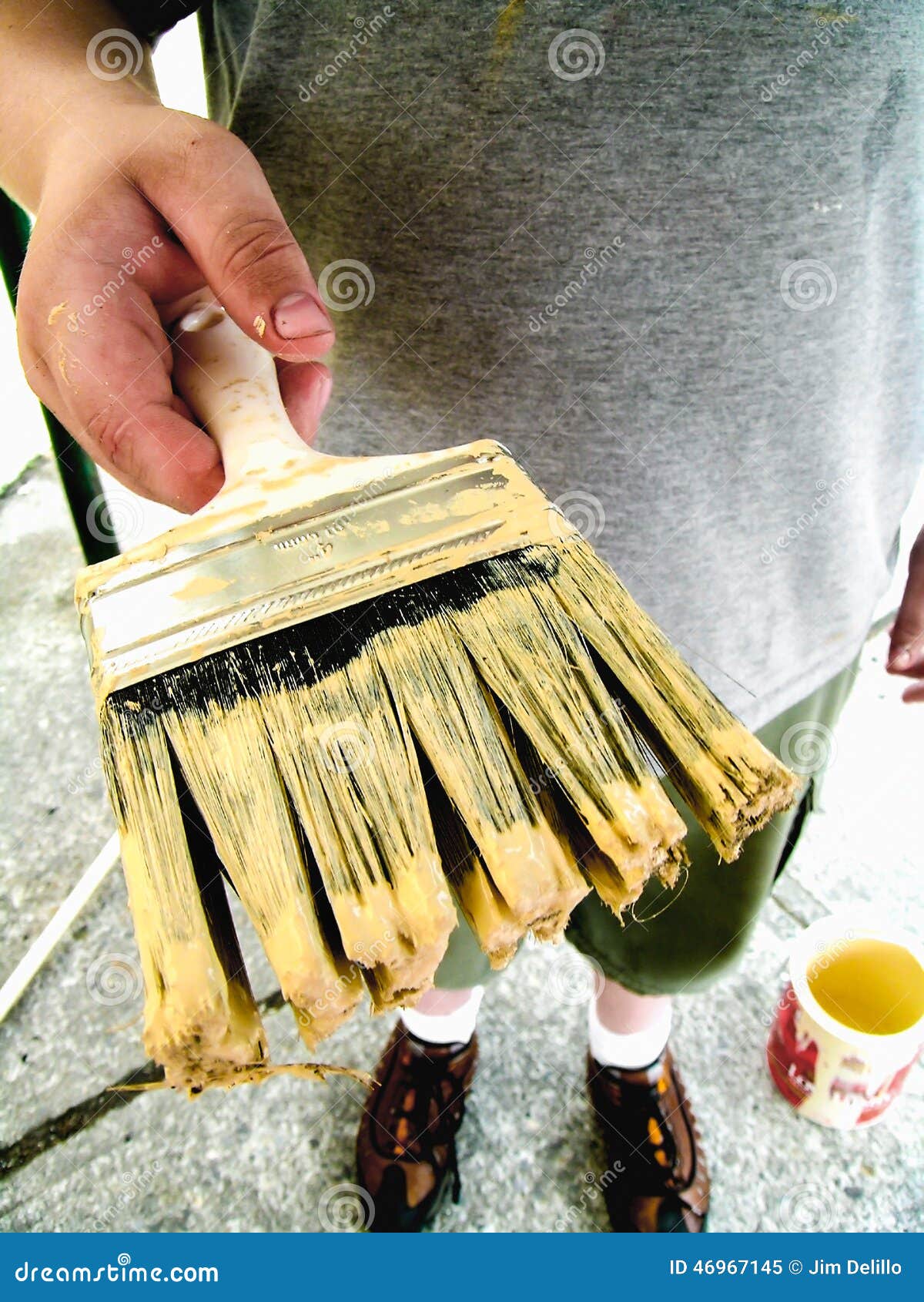 Loaded Paint Brush stock image. Image of holding, paint 46967145