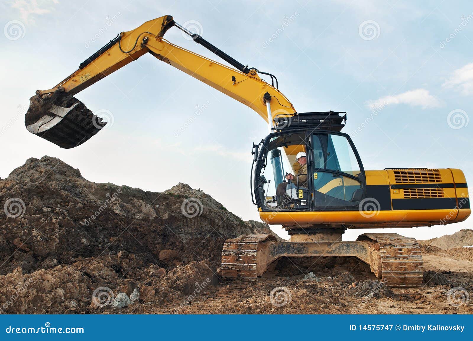 Loader Excavator in a Quarry Stock Image Image of machine, build