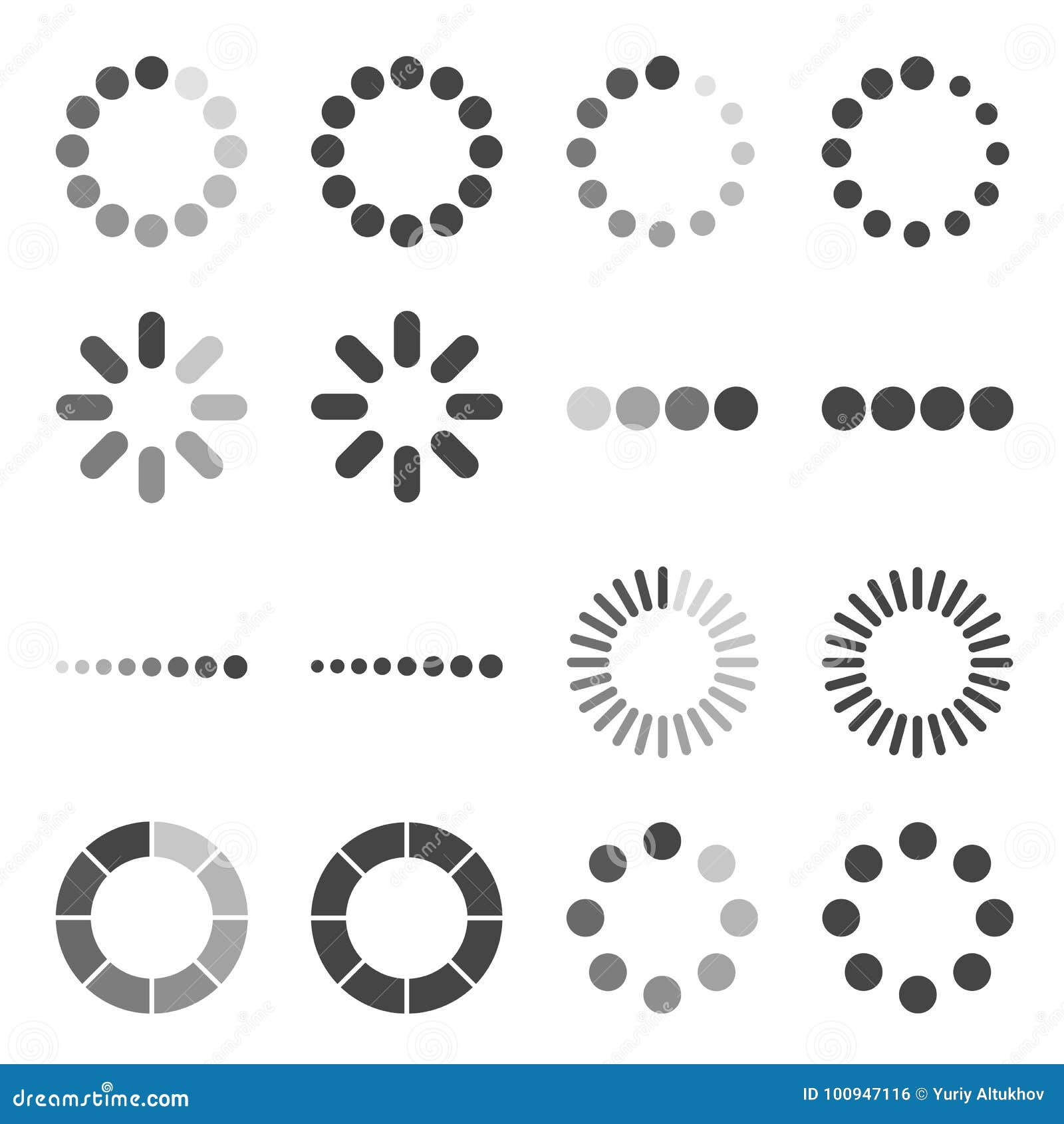 loading bar icon set,  .