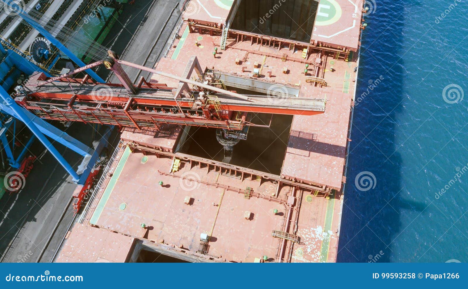 Loading Coal into the Hold of the Vessel Stock Photo Image of hold
