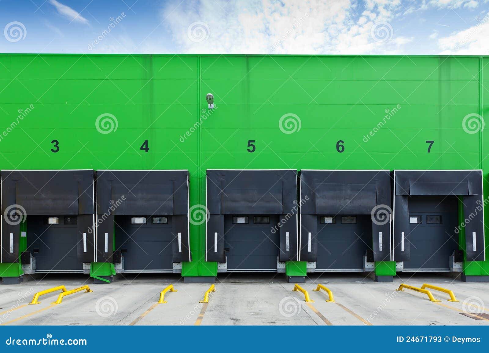 loading docks in industrial warehouse