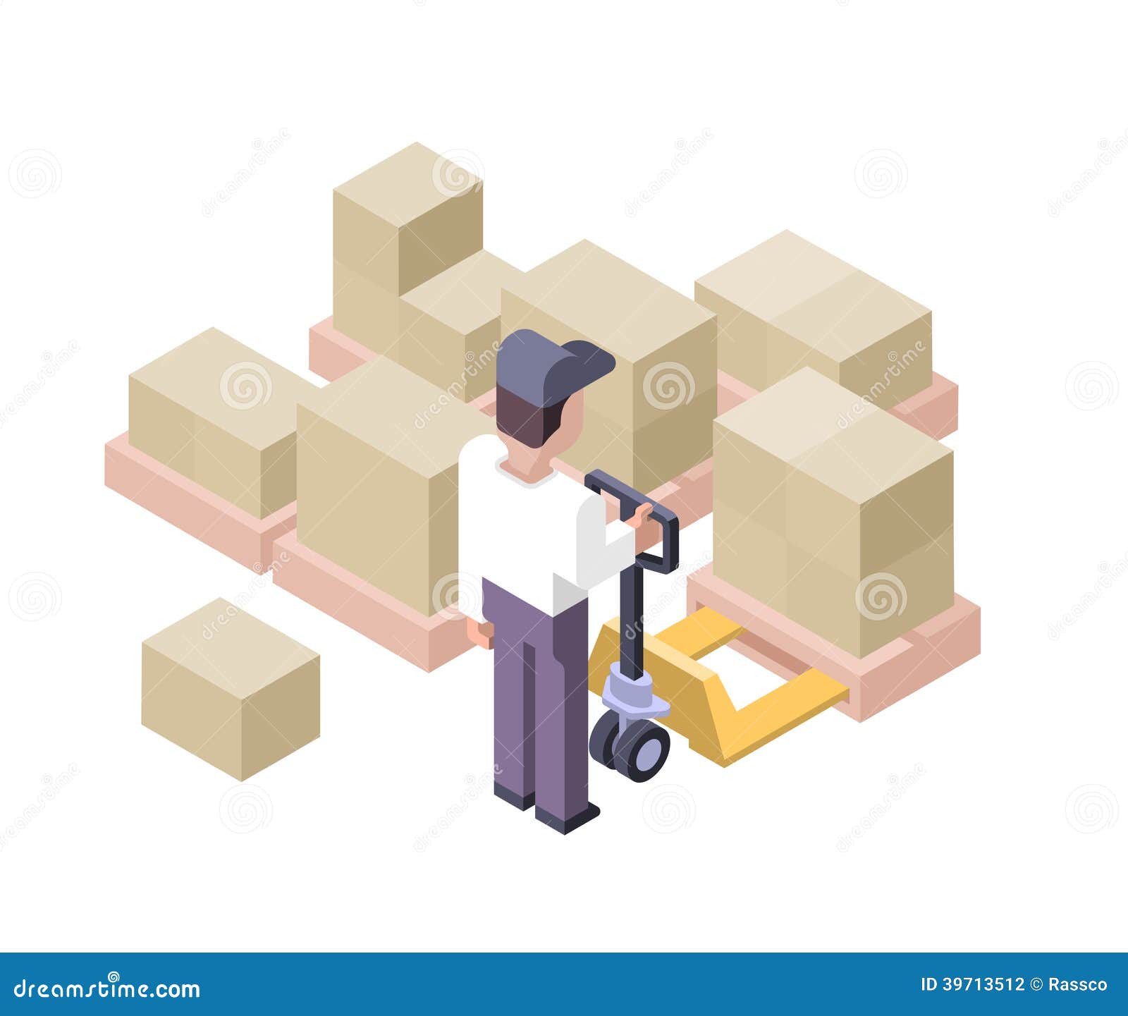 Loading and Moving. Distribution Center Stock Vector Illustration of