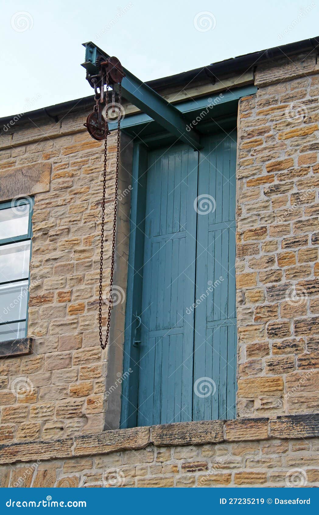 Loading Pulley and Hoist. stock image. Image of hang 27235219