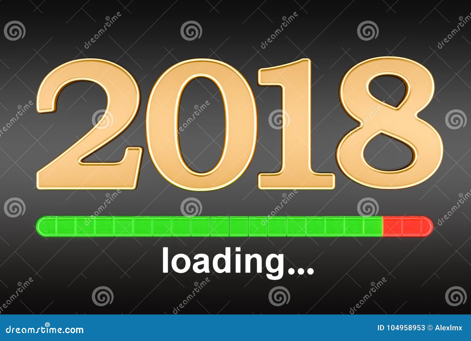 Loading of 2018 Year. Happy New Year Concept Stock Illustration ...