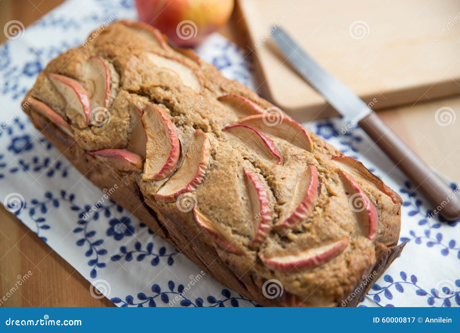 Loaf of apple nut bread stock image. Image of food, freshness 60000817