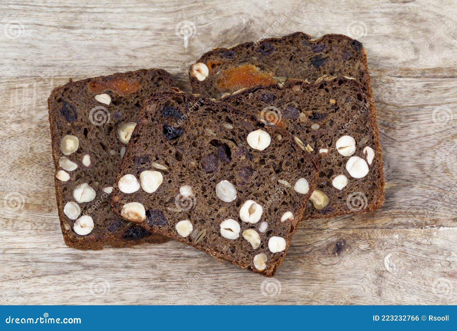 Loaf of Bread with a Crispy Crust and the Addition of Nuts Stock Photo