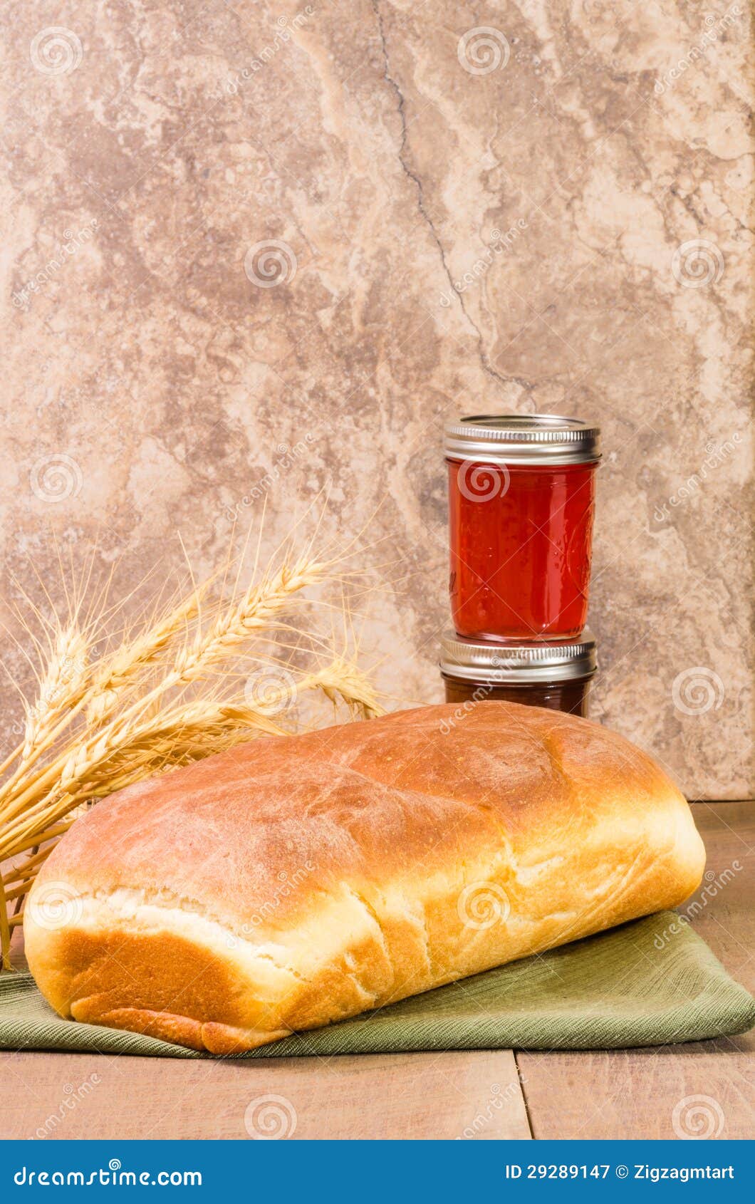 Loaf of Bread with Jar of Jelly Stock Image Image of healthy, meal 29289147