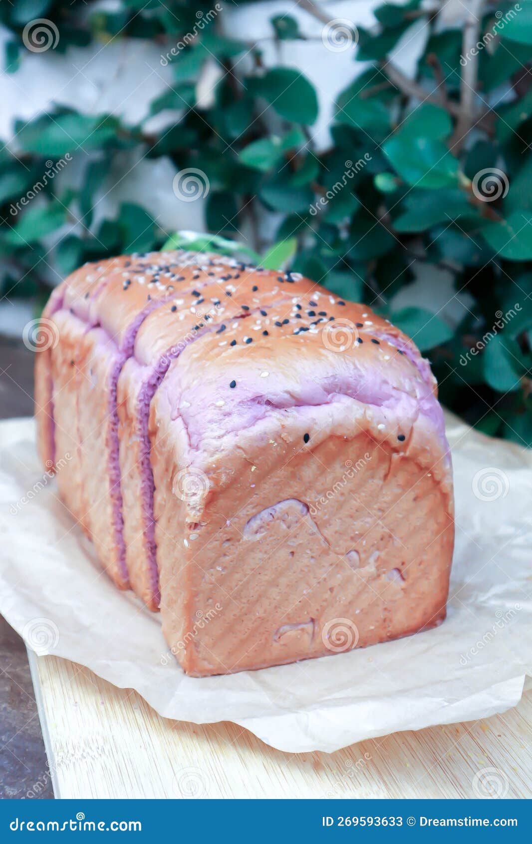 Loaf of Bread ,sweet Potato Bread with Sesame Stock Image Image of