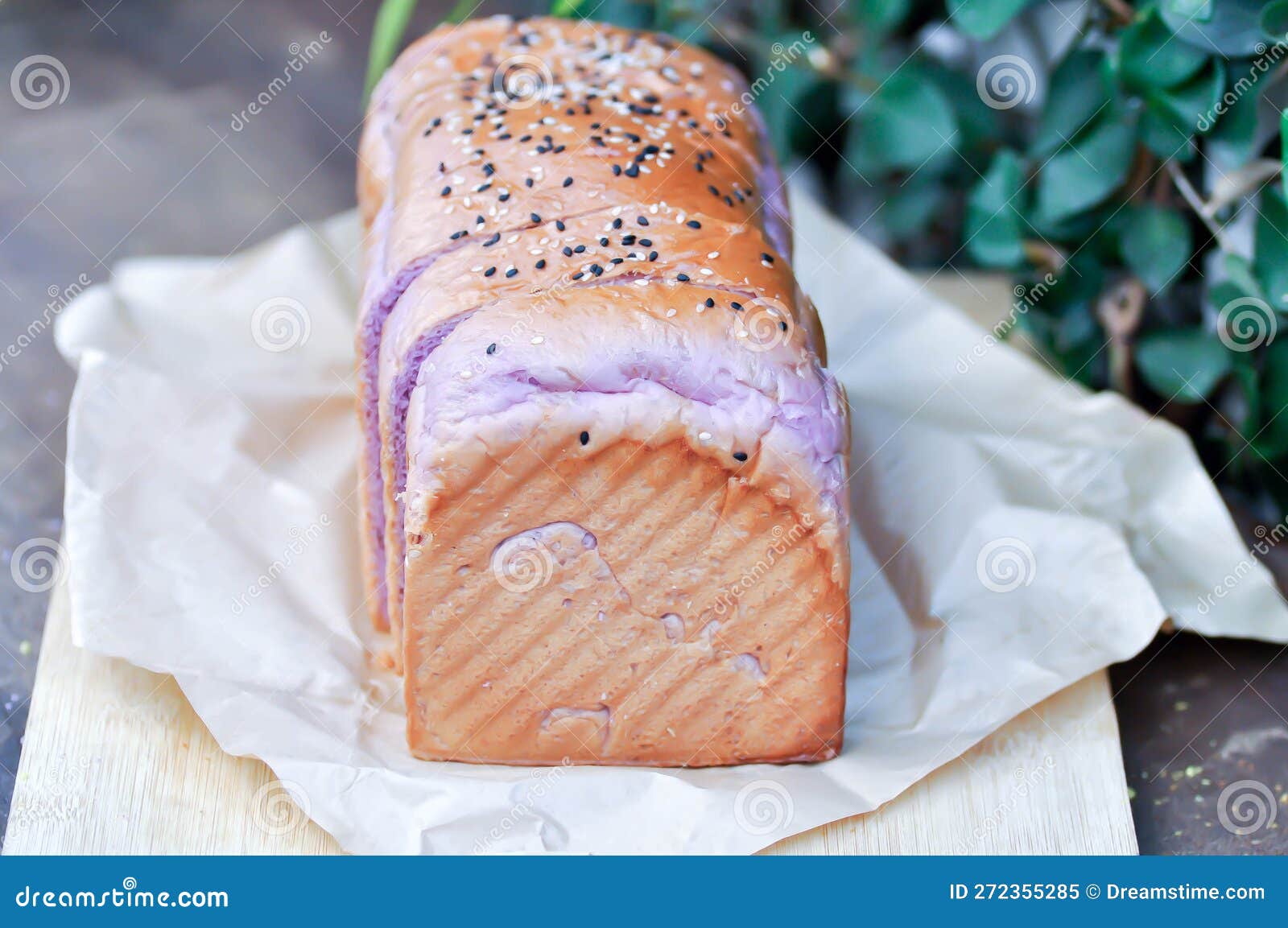 Loaf of Bread ,sweet Potato Bread with Sesame Stock Image - Image of ...