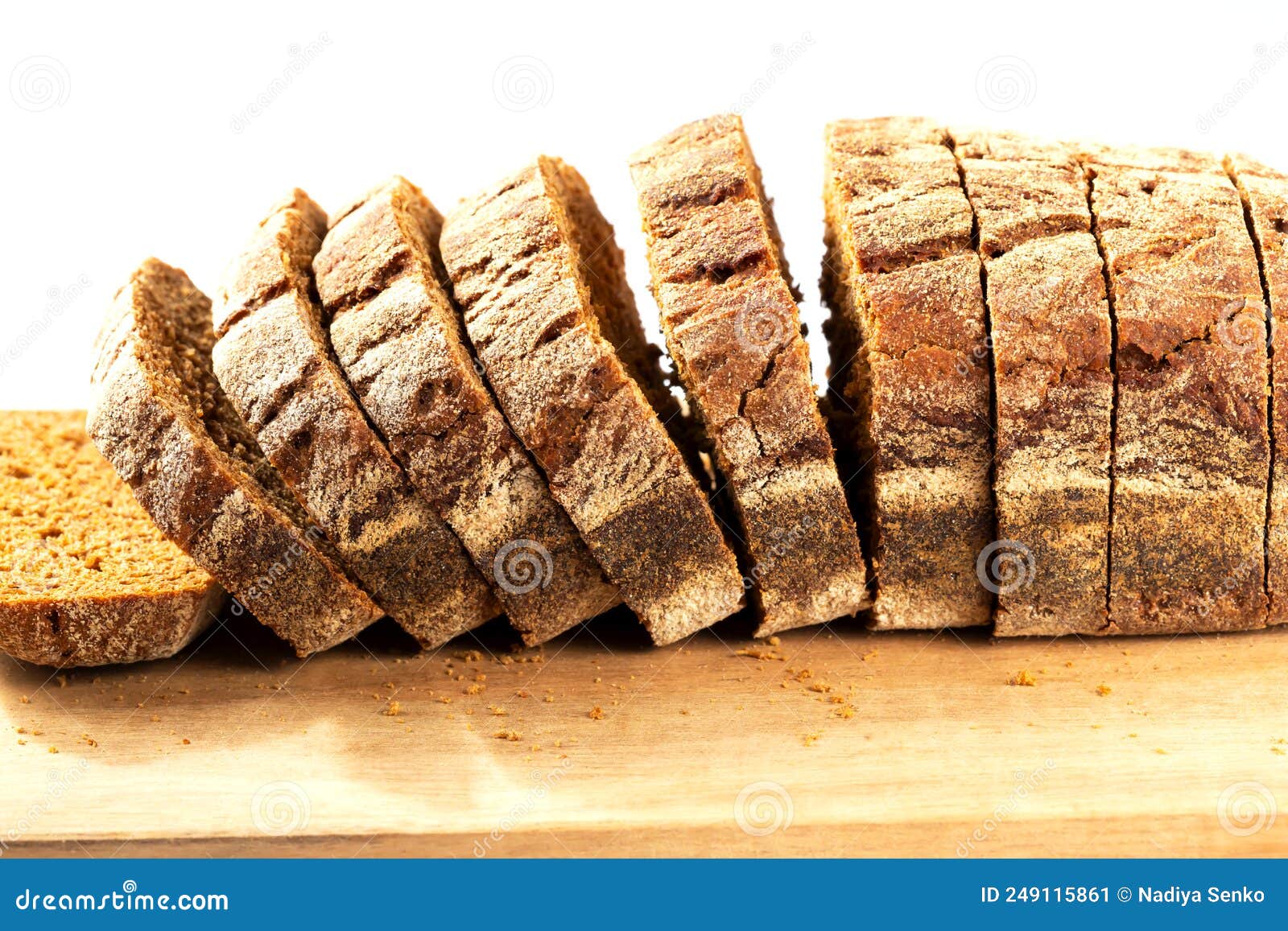 Freshly Baked Sliced Bread on a Board Stock Image - Image of healthy,  crumbs: 249115861