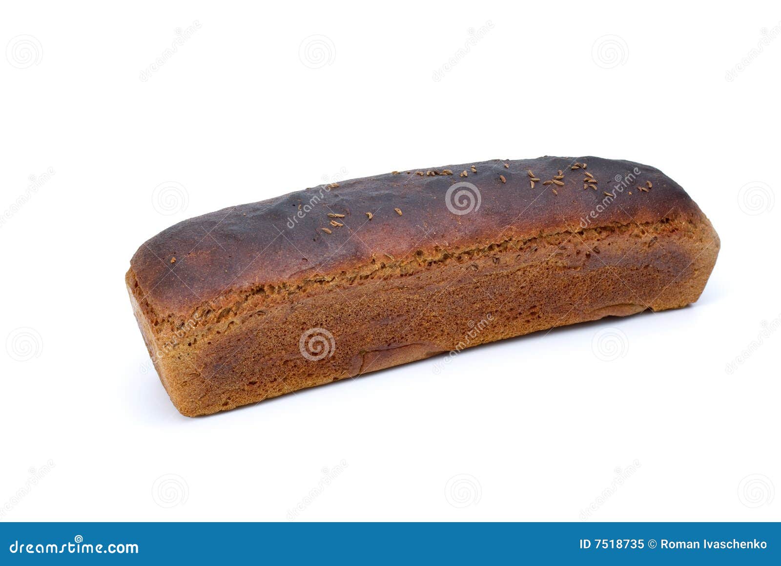 Loaf of Rye Bread with Anise Stock Image Image of isolated, long 7518735