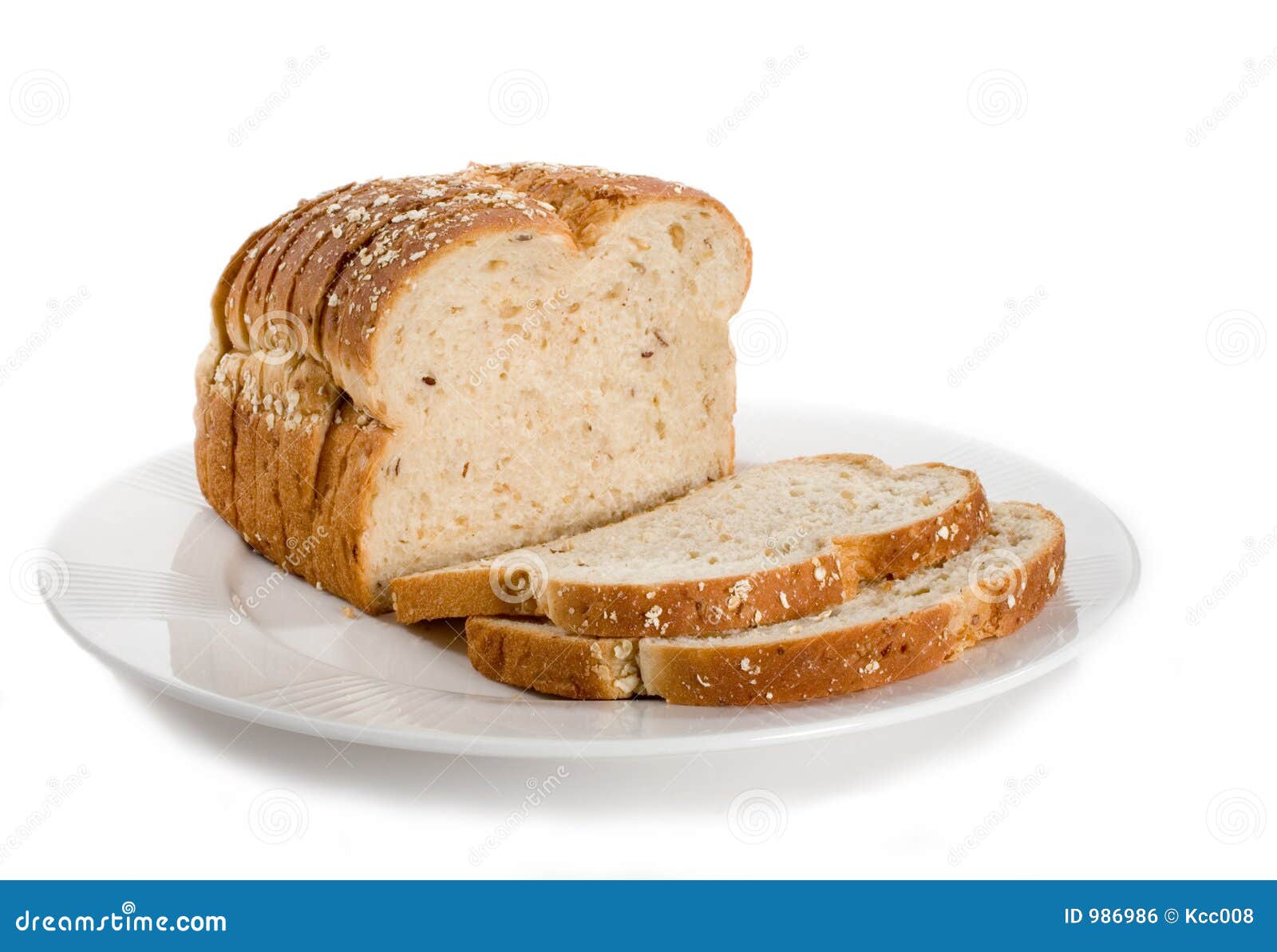 Loaf of Sliced Bread on Plate. Stock Photo Image of health, dough 986986