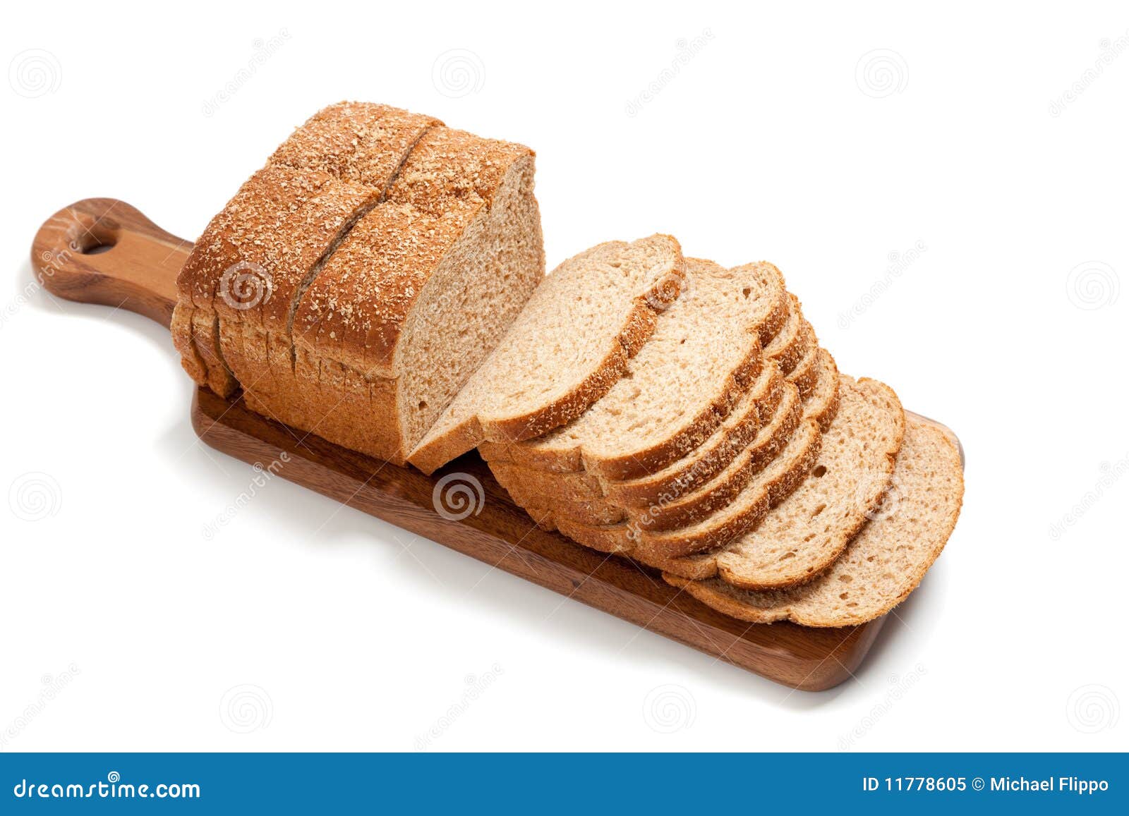 Loaf of Whole Grain Bread on a Board Stock Image Image of grain