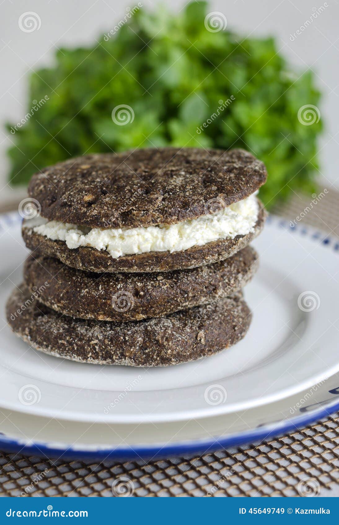 Loafs of Rye Bread with Cream Cheese Stock Image Image of closeup