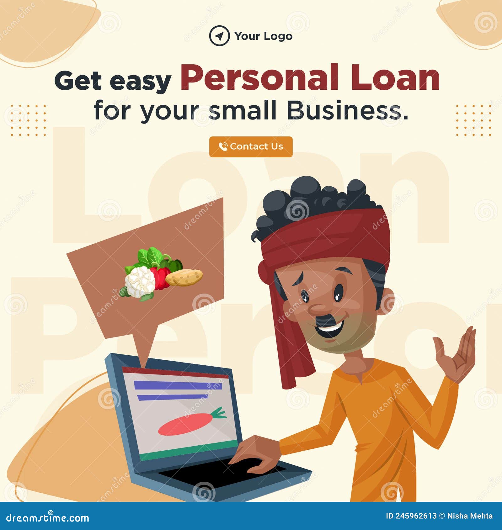 Banner Design of Get Easy Personal Loan Stock Vector - Illustration of