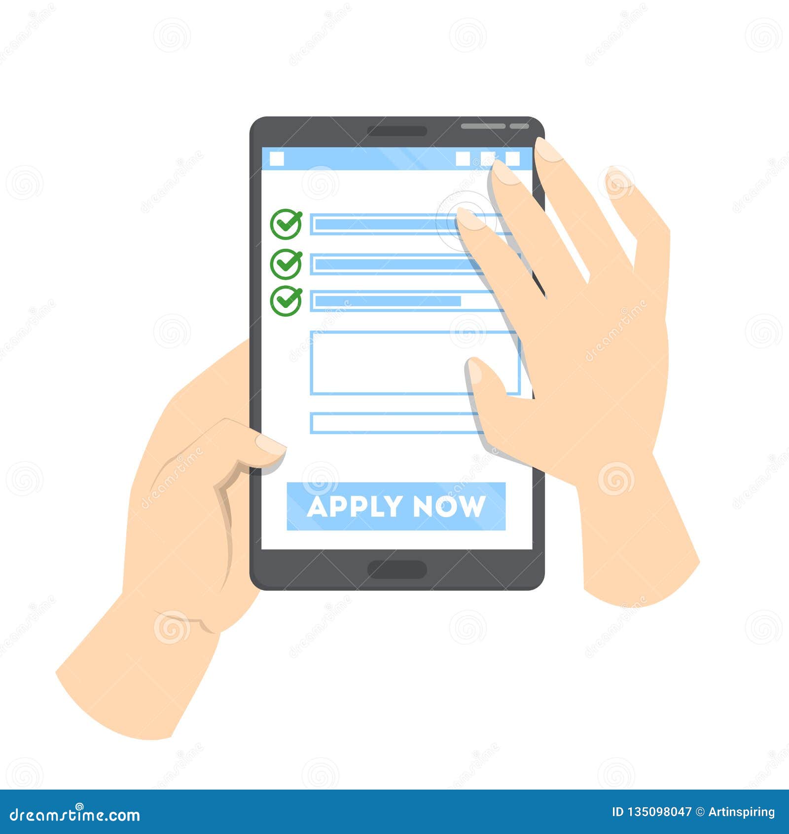 Loan Agreement on the Digital Device. Online Contract Stock Vector