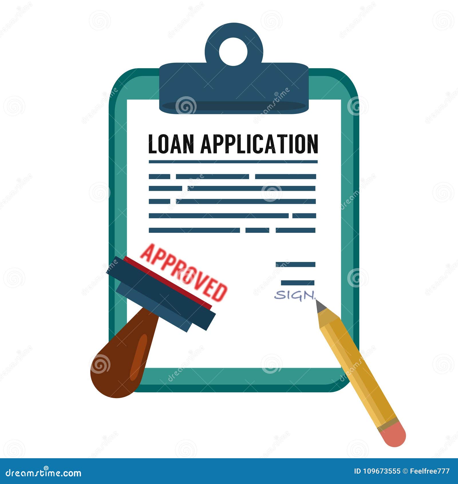 Loan Application Banking and Crediting Stock Illustration