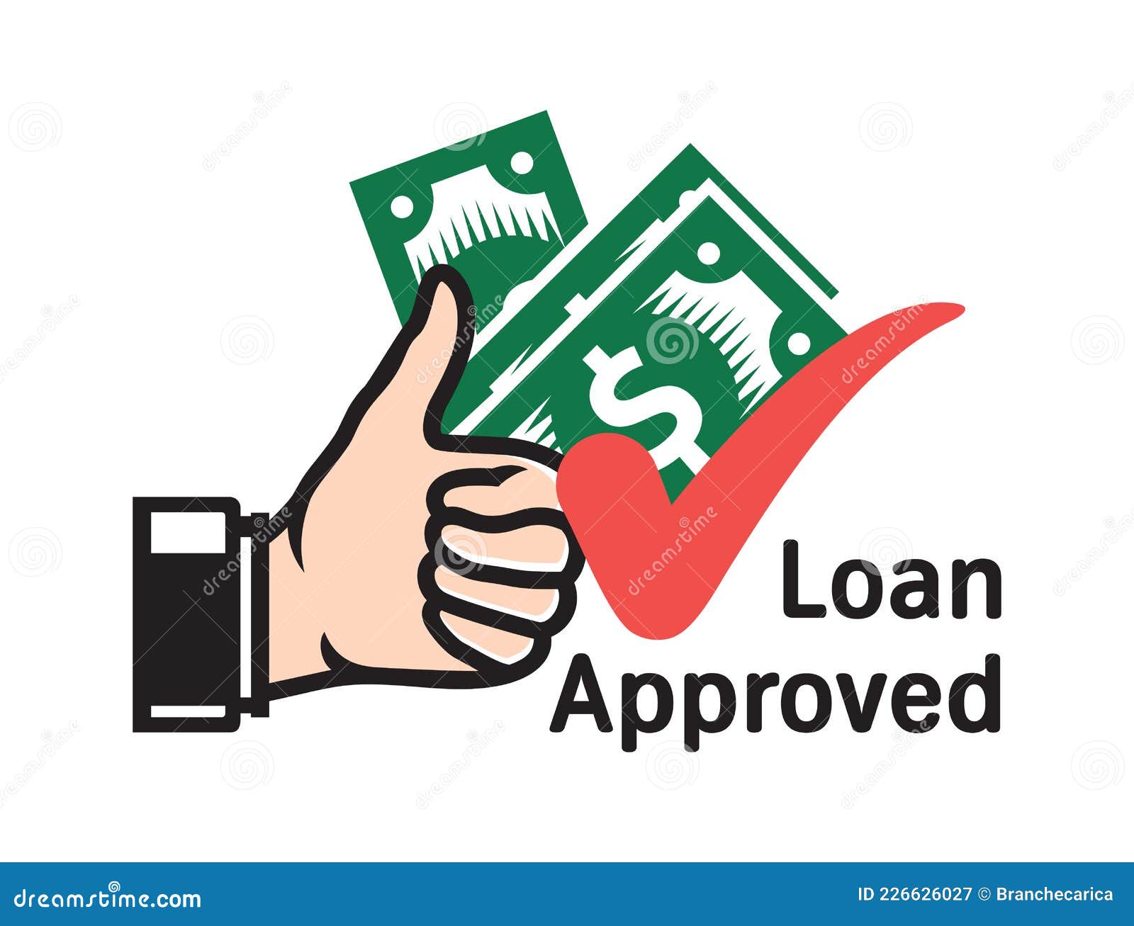 Loan approved sign stock vector. Illustration of acceptance - 226626027