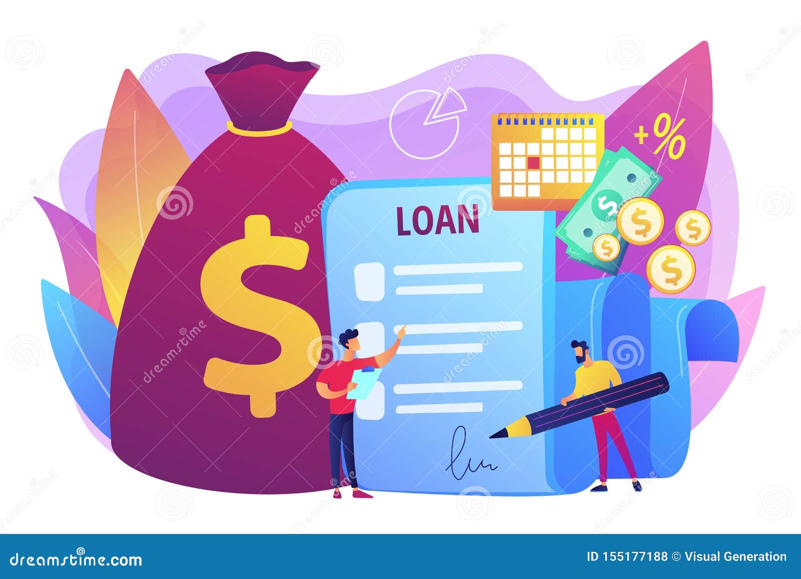Loan Disbursement Concept Landing Page Cartoon Vector | CartoonDealer