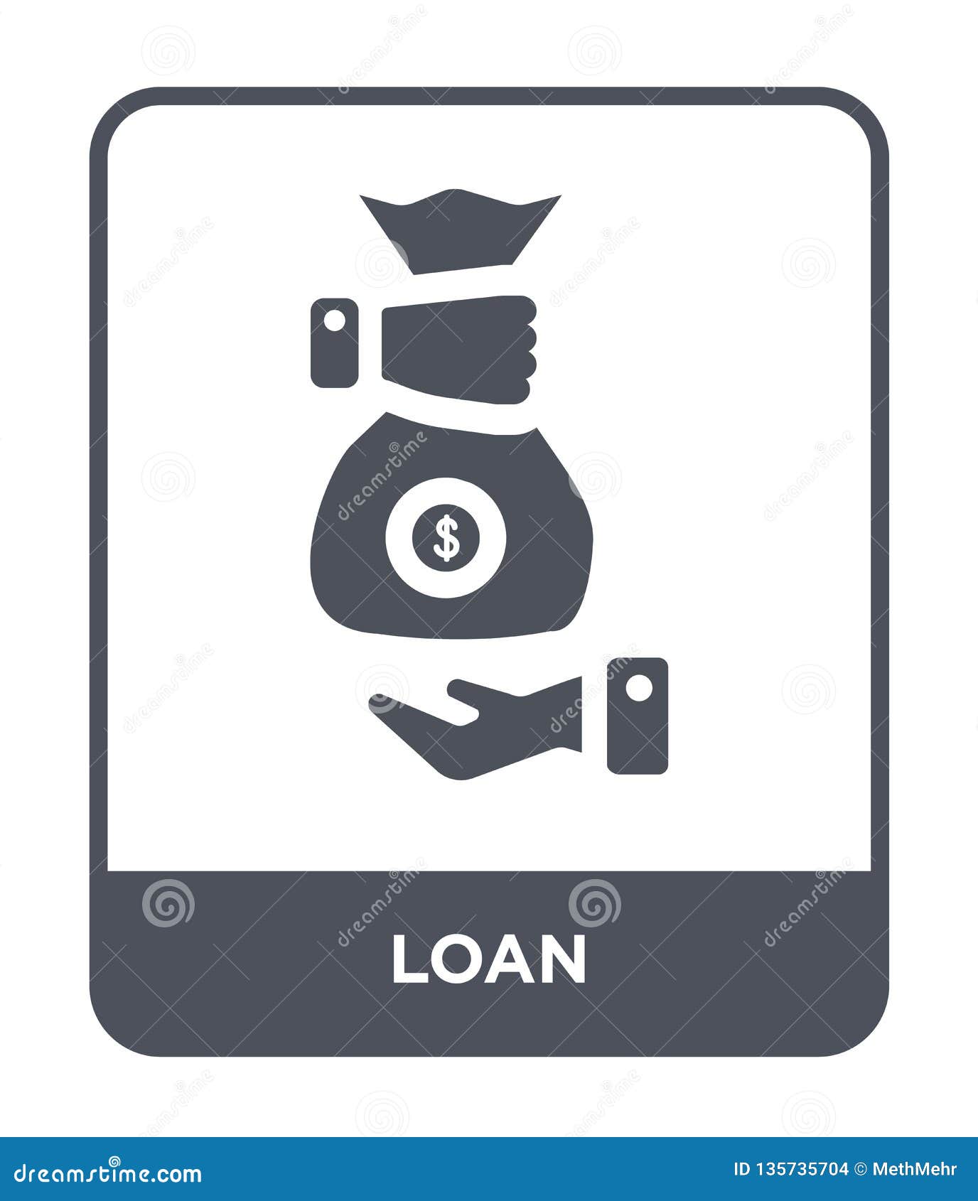 Loan Icon in Trendy Design Style. Loan Icon Isolated on White