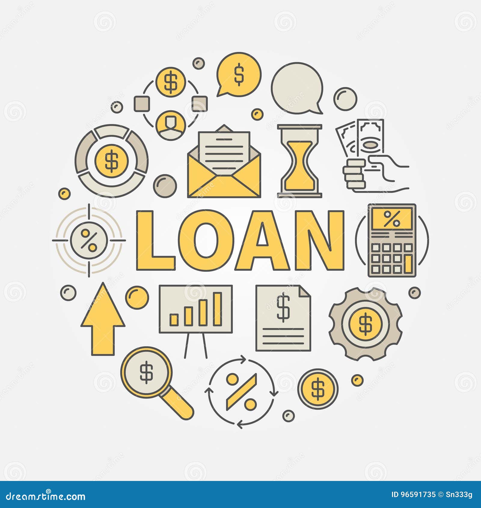Loan Round Colorful Illustration Stock Vector - Illustration of diagram