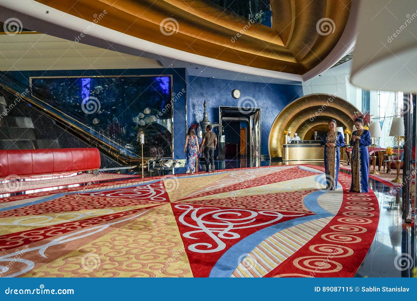 The Lobby Of The Hotel Burj Al Arab Editorial Image Image