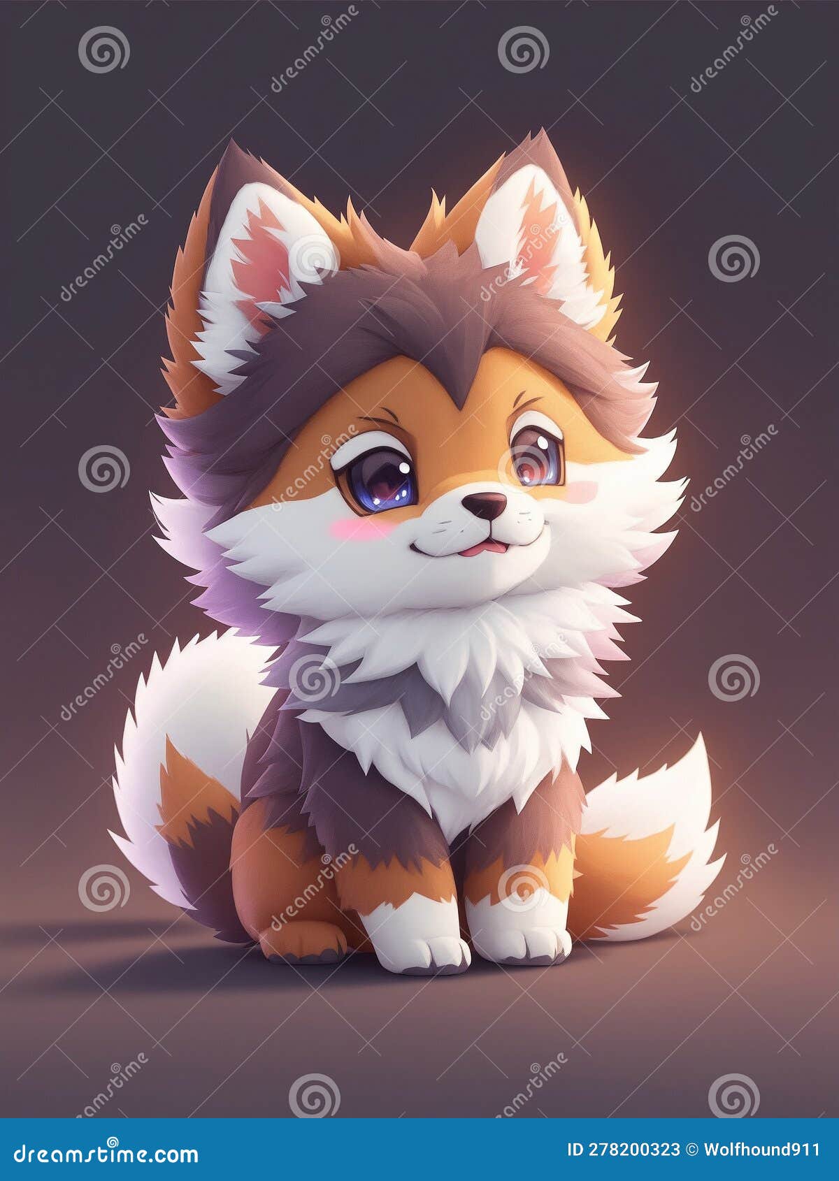 Lobo Anime Minúsculo E Hiperrealista Fofo De Pokemon. Gerar Ai. Ilustração  Stock - Ilustração de lobo, sorriso: 278200323