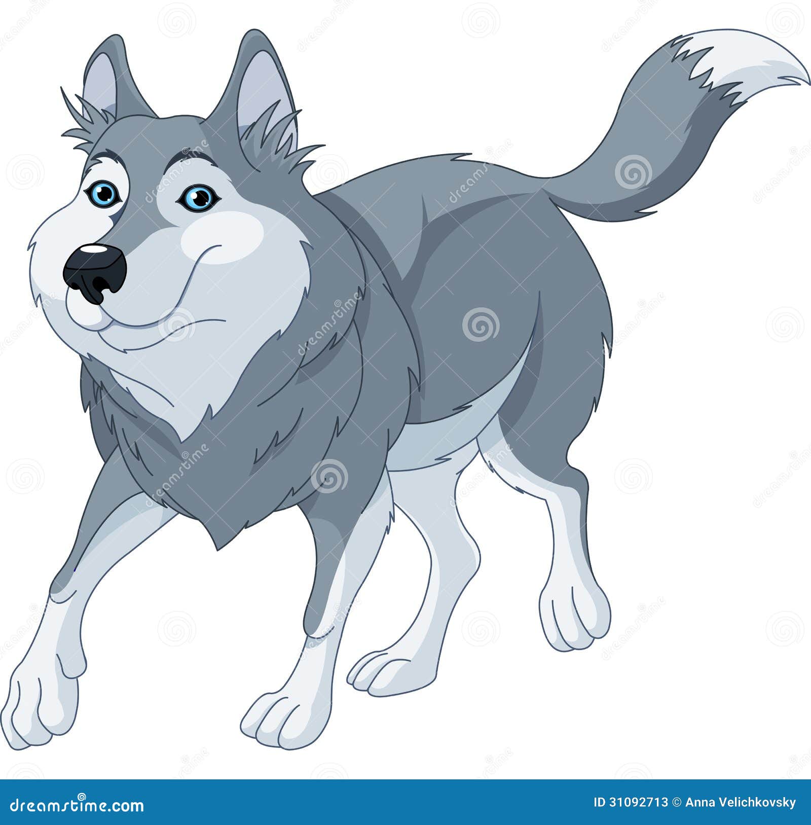 Lobo dos desenhos animados ilustração do vetor. Ilustração de cauda -  31092713