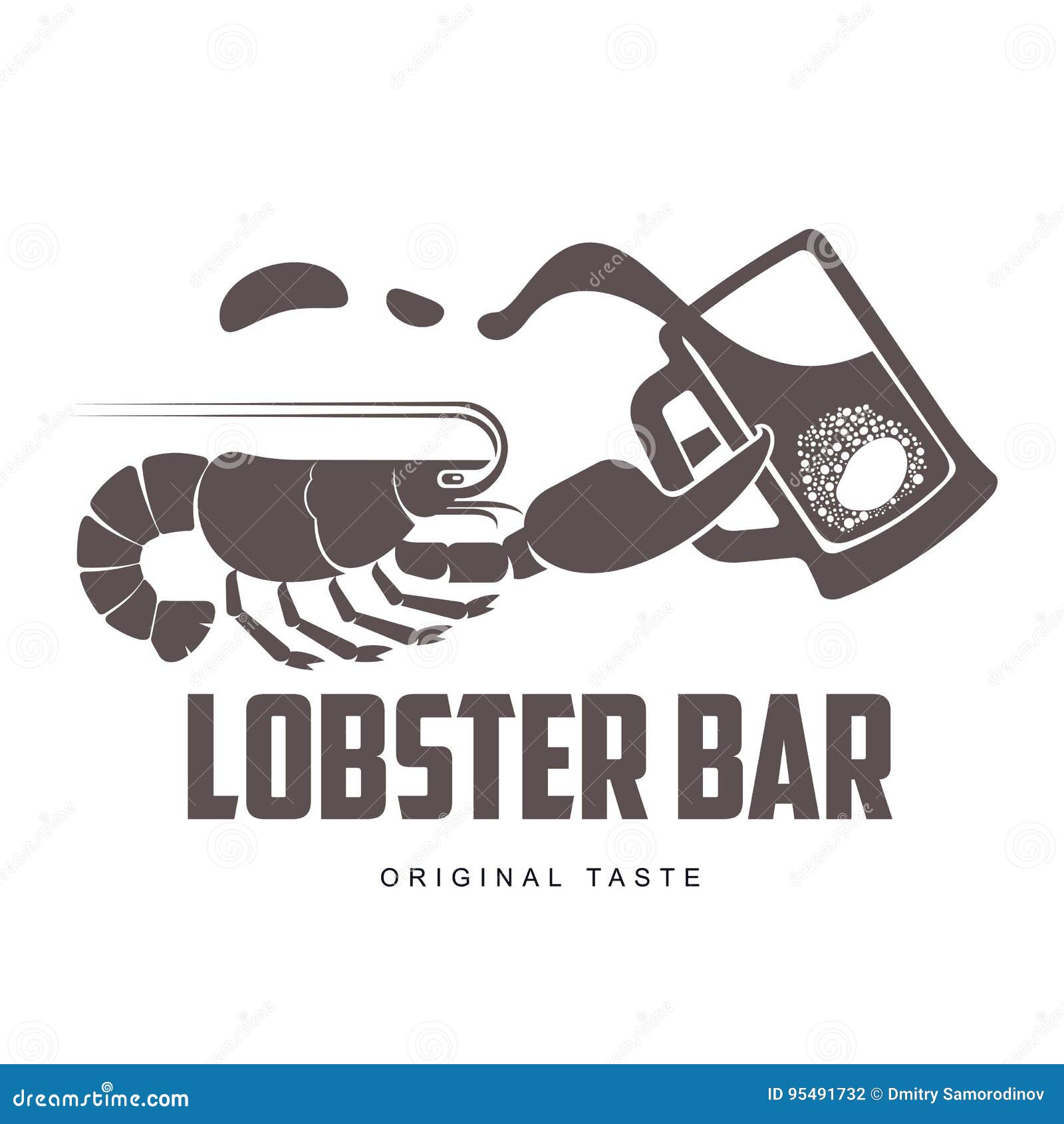 Lobster bar logo stock illustration. Illustration of food - 95491732