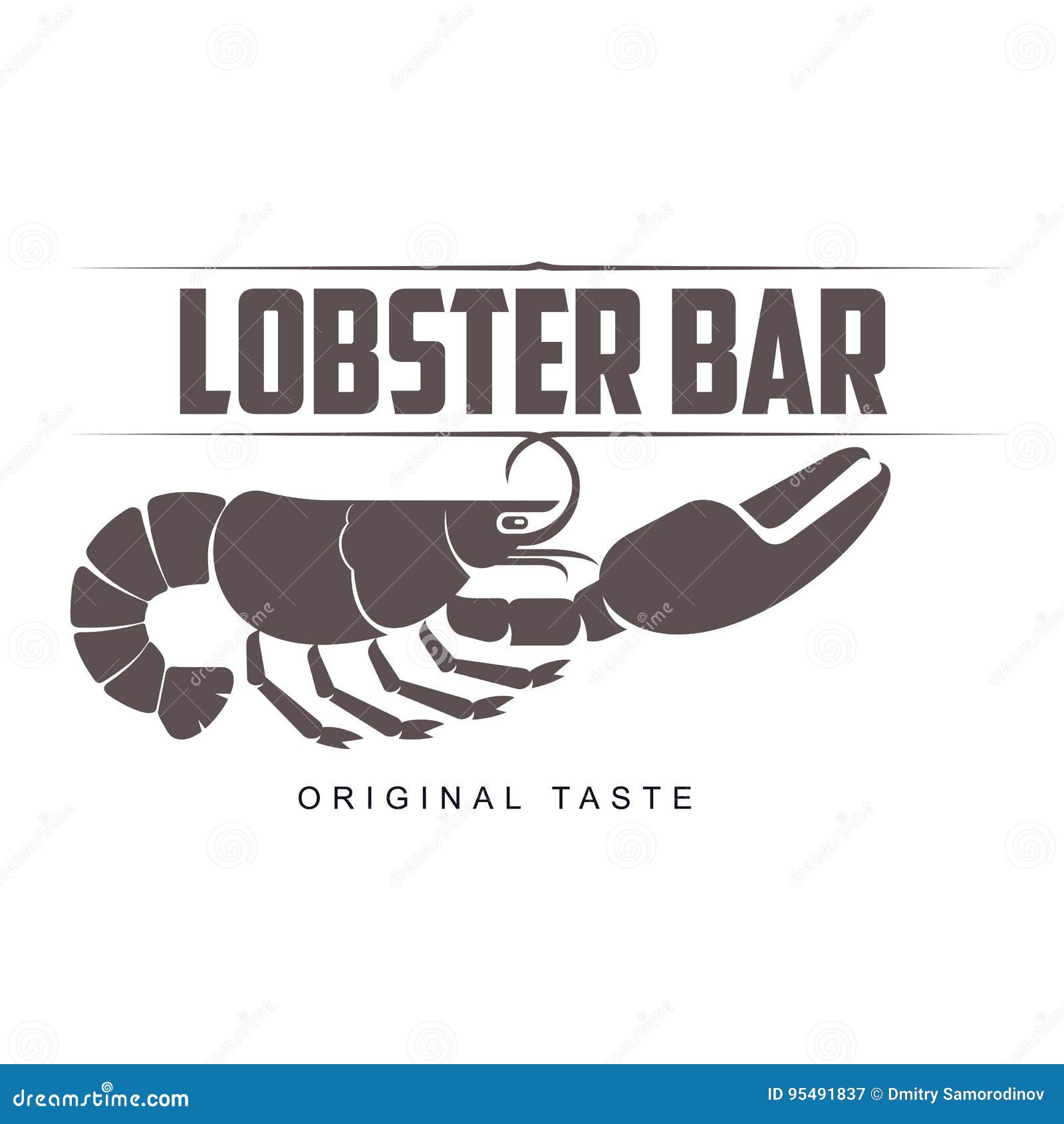 Lobster bar logo stock vector. Illustration of claw, food - 95491837