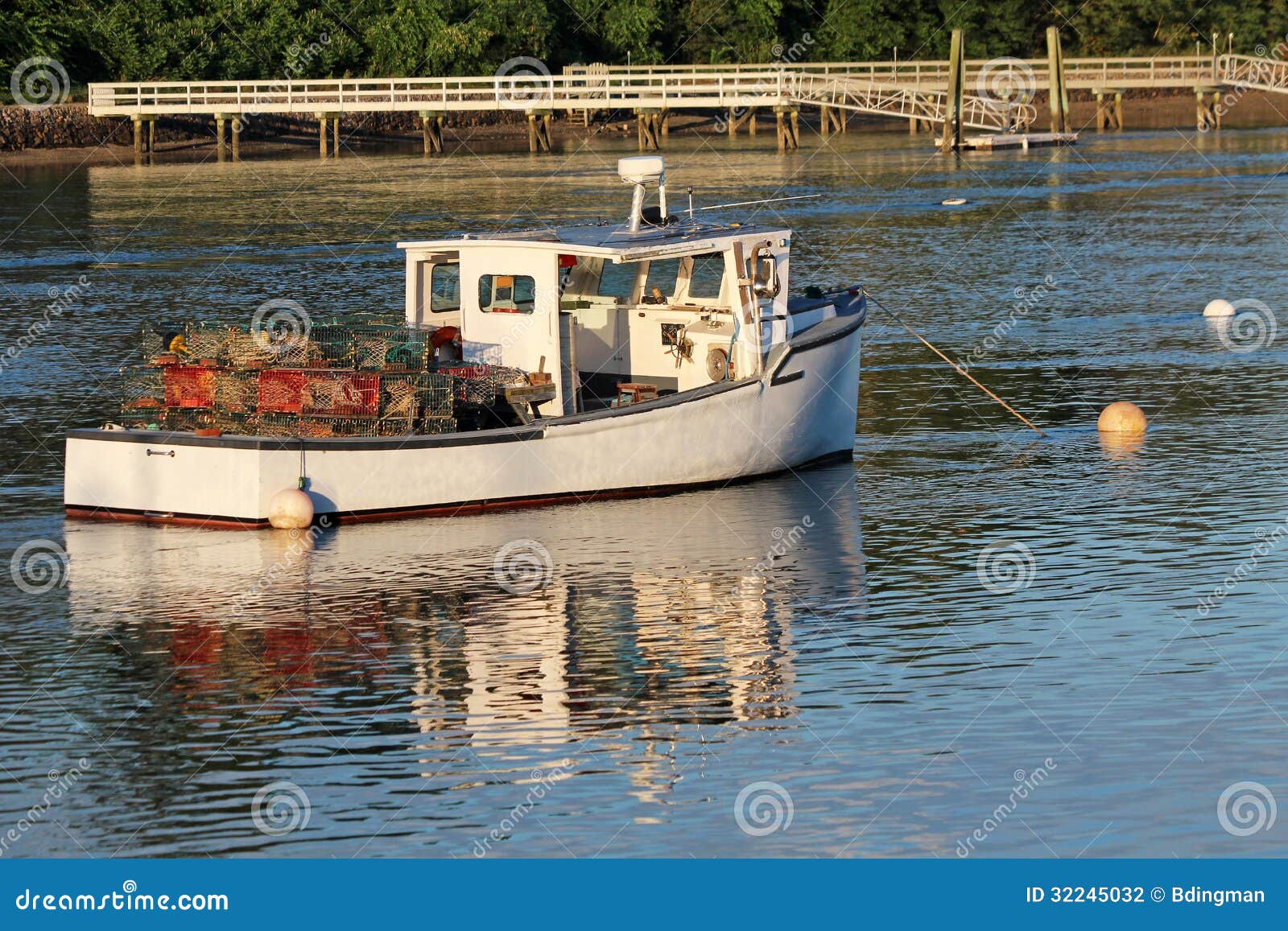 Lobster Boat stock photo. Image of buoys, scenic, inner ...