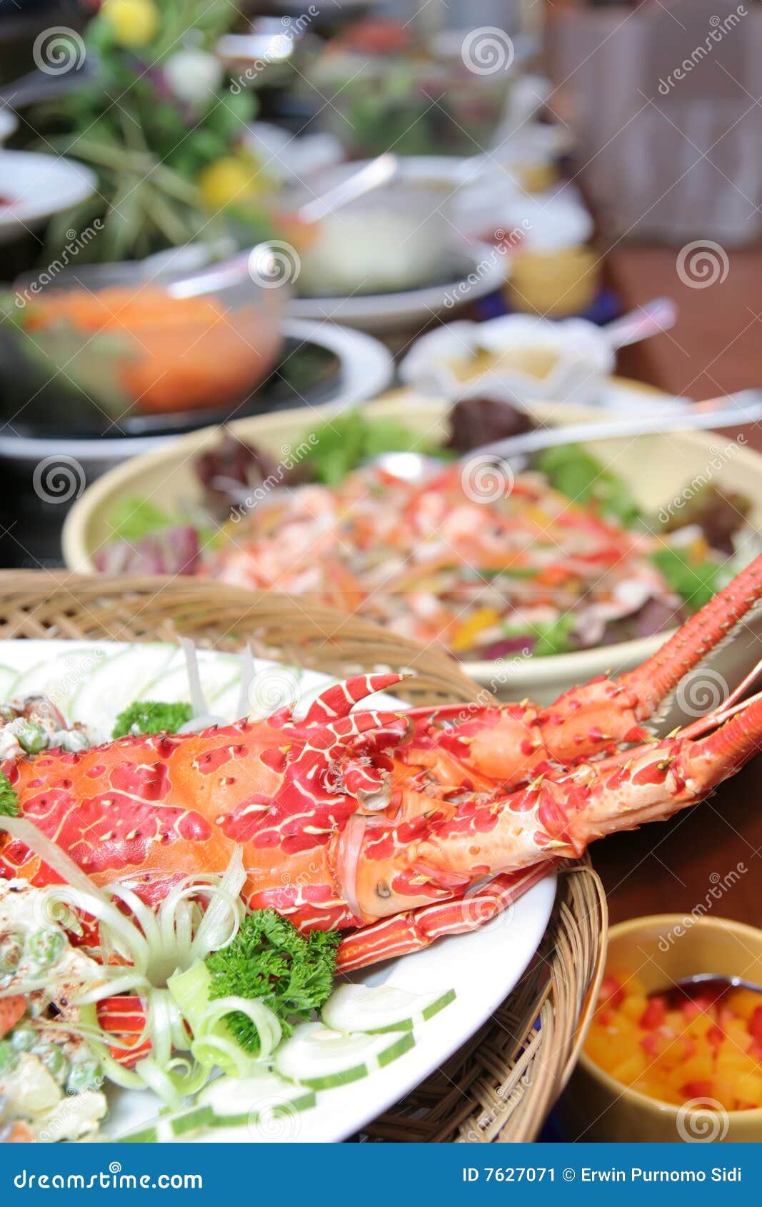 Lobster in Buffet Dinner stock image. Image of dish, event 7627071